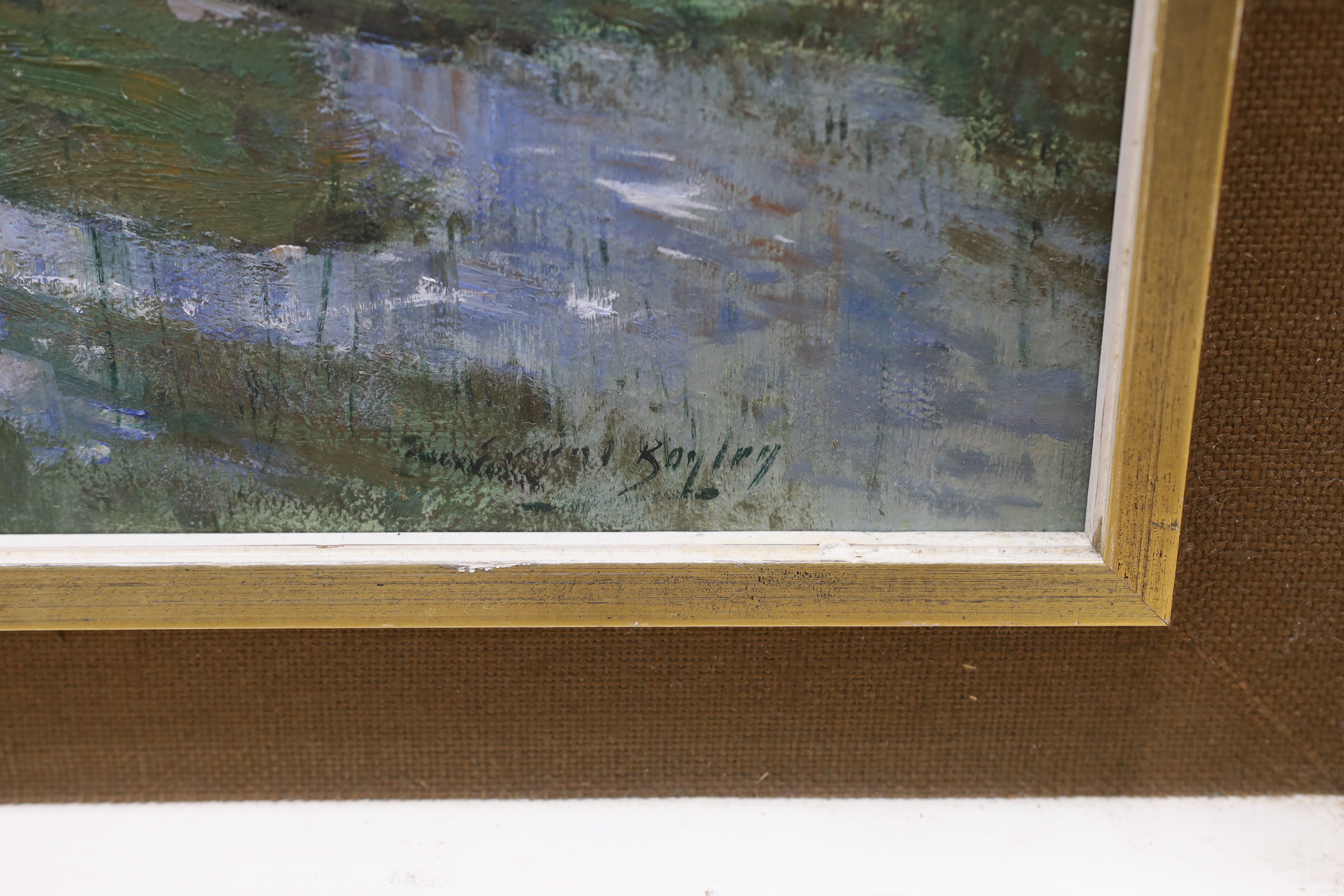 Errol Stephen Boyley (1918-2007), oil on board, 'Wetland landscape', signed, 49 x 75cm